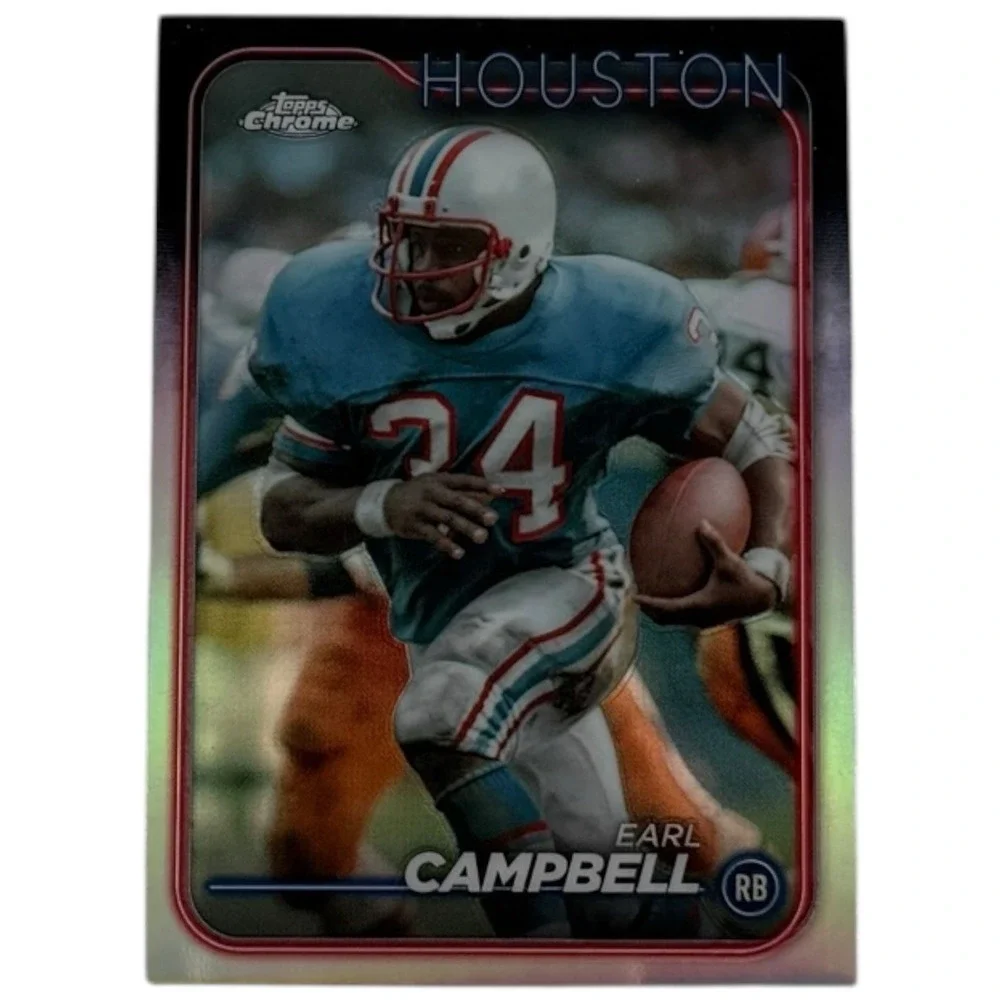 2024‎ Topps Chrome Football Refractor #186 - Earl Campbell - Oilers HOF!